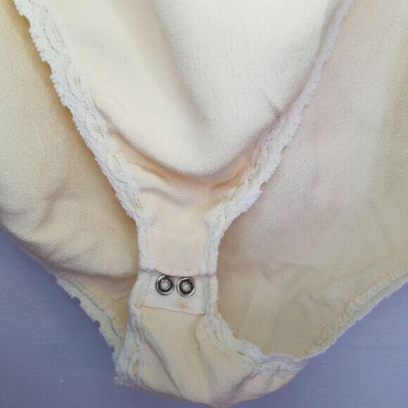 Donna Karen 90’s Vintage 100% Silk Tank Top Square Neck Cream Bodysuit P - Picture 4 of 7